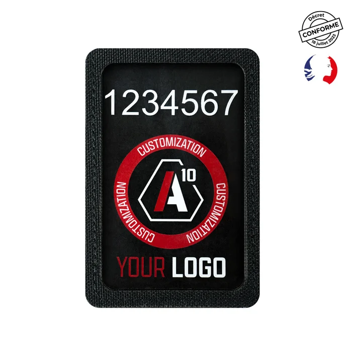 Porte n° d’identification + Logo velcro poitrine SÉCU-ONE Noir