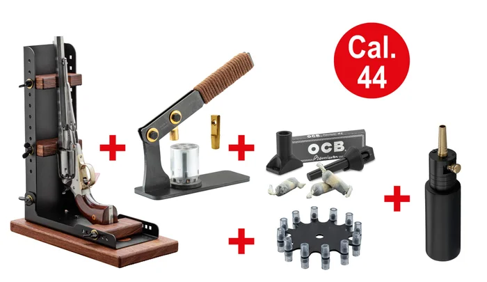 Presse de rechargement BP Maker pour revolver poudre noire + kit pour cartouches papier cal. 44