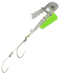 Pro-Troll Roto Chip – #5a Transparent Fin Chartreuse, Hameçons Tandem Sans Ardillon, 40-lb 7 Pieds