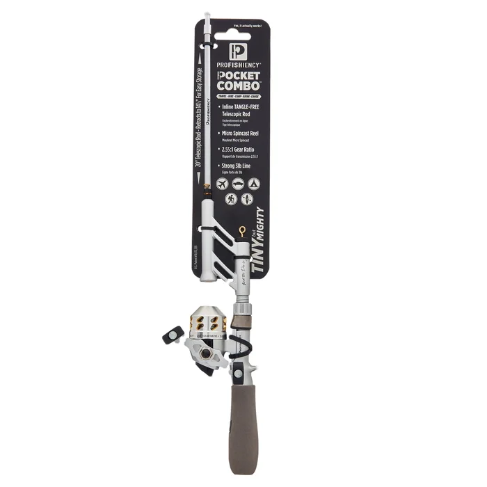 PROFISHTBM – PROFISHIENCY Tiny But Mighty Pocket Combo Canne à Pêche Télescopique