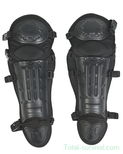Protège-genoux et jambes Mil-tec Anti Riot, noir