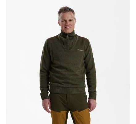 Pull à col avec fermeture à glissière Carlisle vert DEERHUNTER – Image 3
