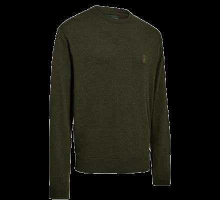 Pull col rond Harrington kaki DEERHUNTER