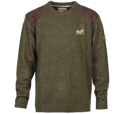 Pull de chasse col rond broderie Cerf Percussion