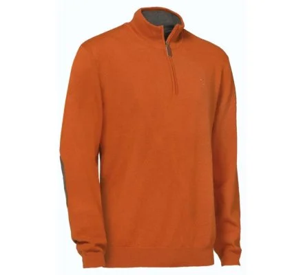 Pull de chasse col zippé Rouille Winsley Club Interchasse