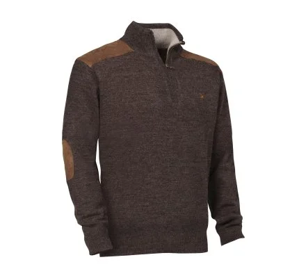 Pull de chasse Fox col zippé marron VERNEY CARRON