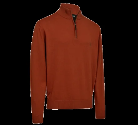 Pull demi zip Harrington rouille DEERHUNTER