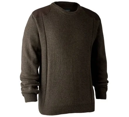 Pull en tricot col rond Sheffield marron DEERHUNTER