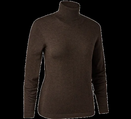 Pull en tricot col roulé Darlington femme marron DEERHUNTER