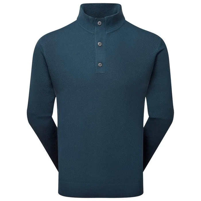 Pull Footjoy Drirelease Button Placket Sweater Dark Denim