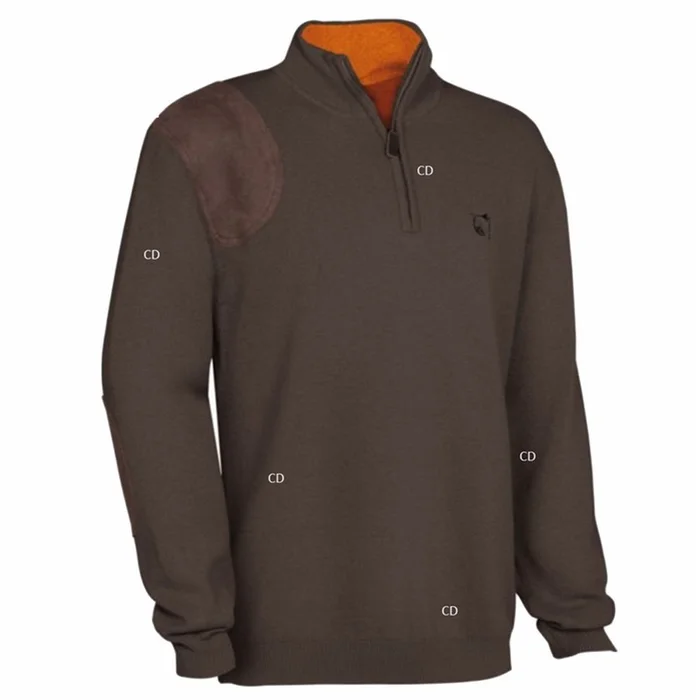 Pull Homme Club Interchasse Wilfried Marron