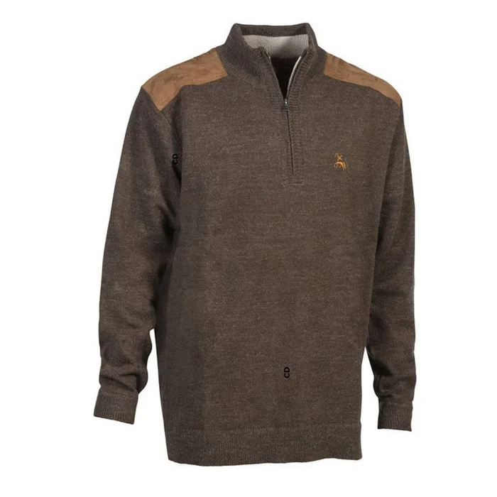Pull Homme Col Zippé Fox Verney Carron Marron