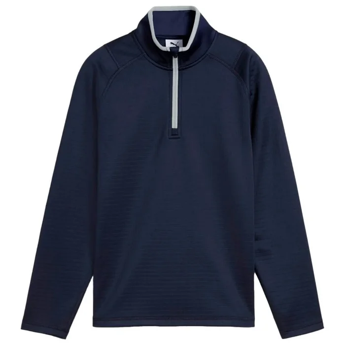 Pull Puma Golf Boys Waffle Fleece 1/4 Zip Deep Navy