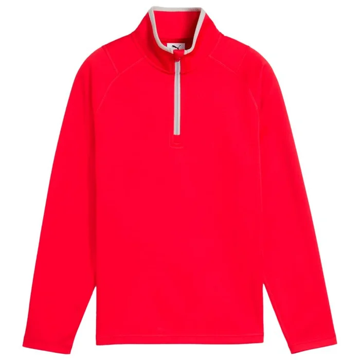 Pull Puma Golf Boys Waffle Fleece 1/4 Zip Strong Red