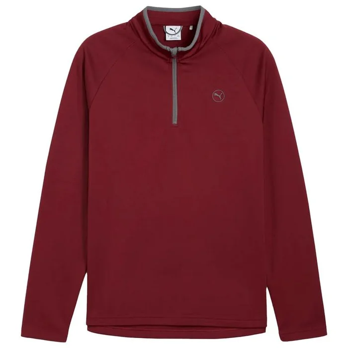 Pull Puma Golf Waffle Fleece 1/4 Zip Ruby Shimmer
