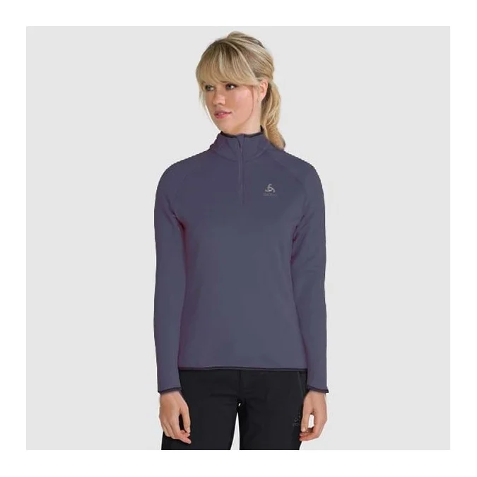 PULLOVER FEMME ODLO MIDLAYER 1/2 ZIP CARVE WARM