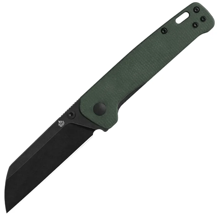 QS130V2-C2 – QSP Penguin V2 D2 Green Micarta Black Blade