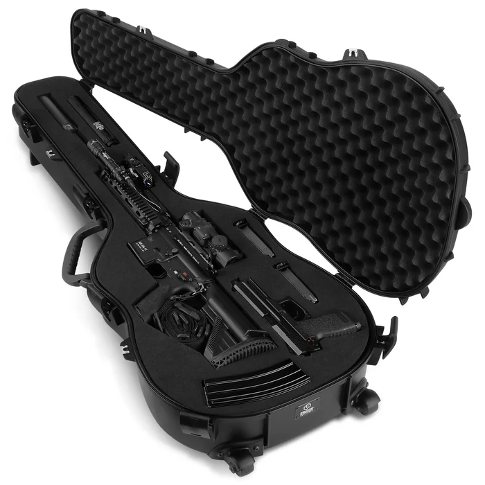 RC-GT-ACOUSTIC-BK – SAVIOR Savior Equipment Discreet Ultimate Guitar Hard Case – Customize Foam w/ Handle and Wheels,Black, 45 » Long