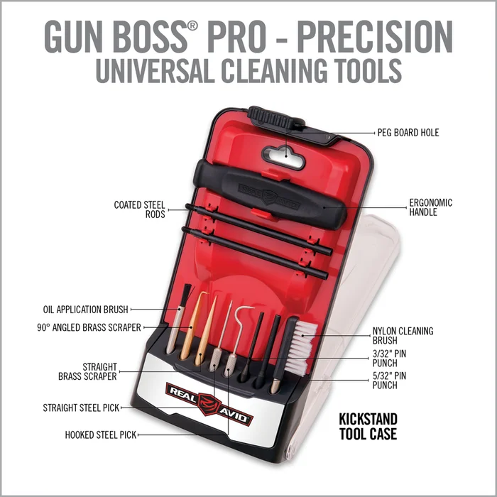 RE00003 – REAL AVID KIT DE NETTOYAGE OUTILS DE PRECISION GUN BOSS PRO