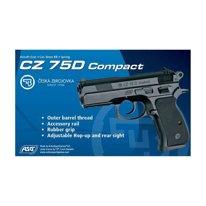 Réplique Pistolet CZ75D Compact CZ – Ressort Puissant – Réalisme et Précision – Pour Entraînement et Collection