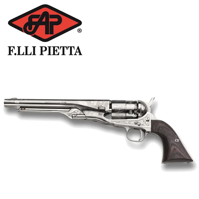 Revolver Pietta 1860 Army Nickelé Gravé Calibre 44