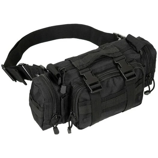 Sac banane et besace, tactique, noir