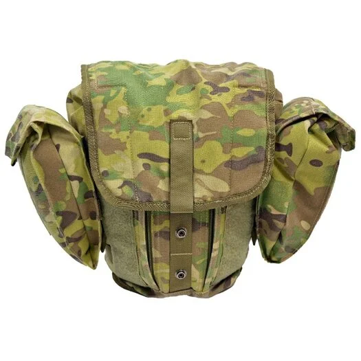 Sac de masque à gaz Molle Field Pack de l&rsquo;armée danois avec poches latérales, Muilticam