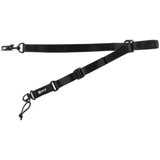 Sangle de fusil MFH, fixation 1 ou 2 points, noir, avec 2 mousquetons