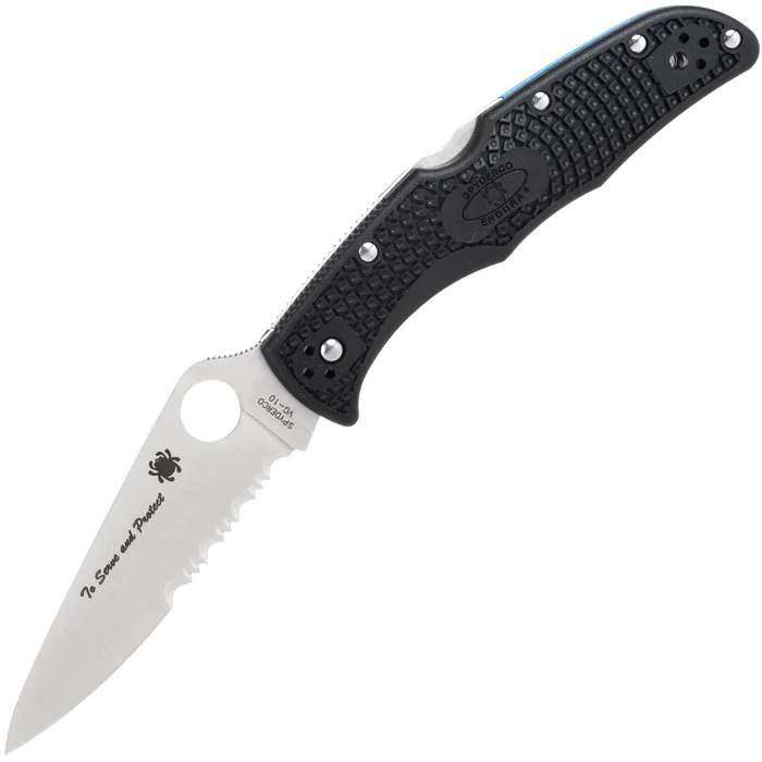 SC10FPSBKBL – Spyderco Encura 4 Lighweight Thin Blue Line