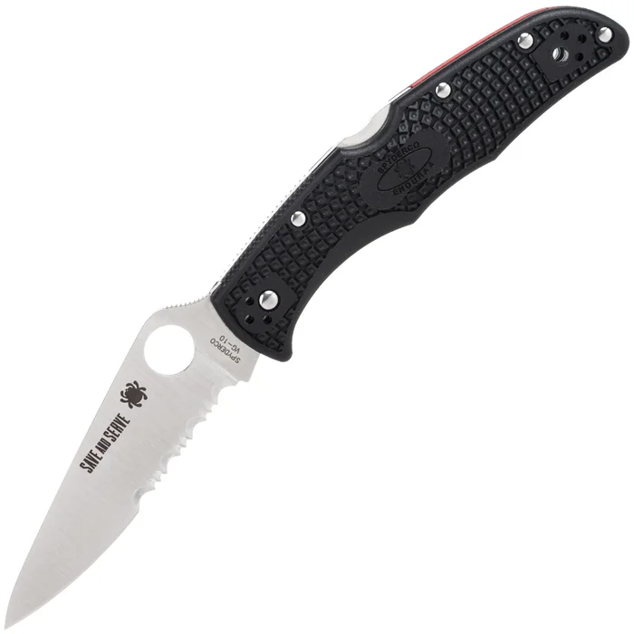 SC10FPSBKRD – Spyderco Encura 4 Lighweight Thin Red Line