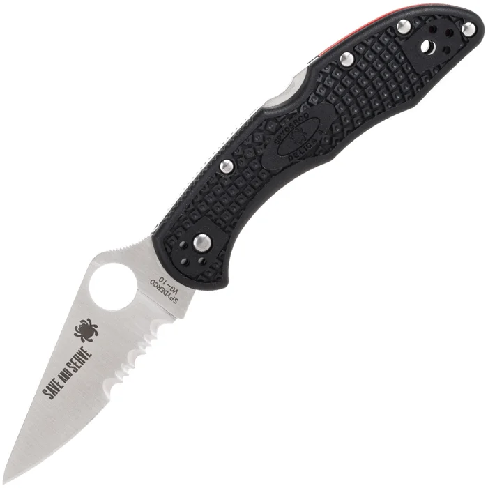 SC11FPSBKRD – Spyderco Delica 4 Lighweight Thin Red Line