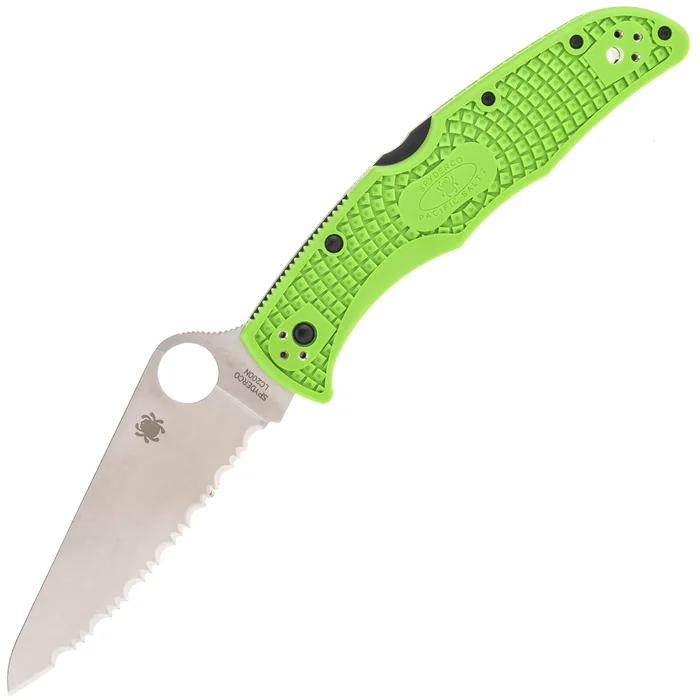SC91FSGR2 – Spyderco Pacific 2 Green LC200N Serrated