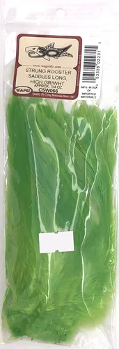 Selles de coq attachées Wapsi longues – Vert/blanc