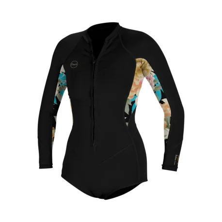 Shortys FemmeO&rsquo;Neill Wms Bahia 2/1 Front Zip L/S Short Spring BLACK/MIKAHFLORAL/BLACK 2025