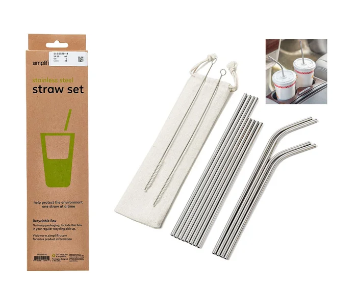 SI-SSS10-14 – Ensemble de pailles X12 avec kit nettoyage