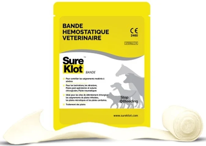 SKT.SK750 – SURE KLOT Bande hémostatique Vétérinaire 7,6 x 50 cm