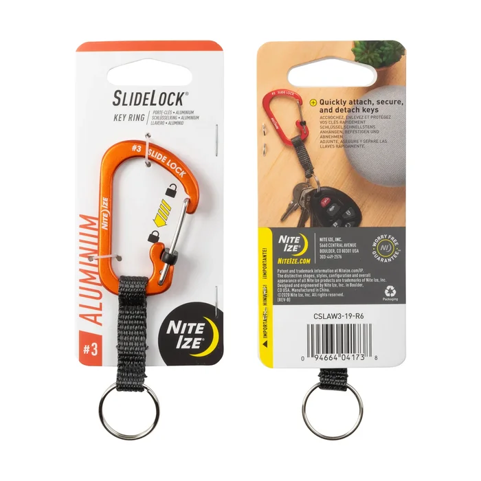 SPC19122 – Nite Ize Porte clefs Slidelock aluminium N°3 orange