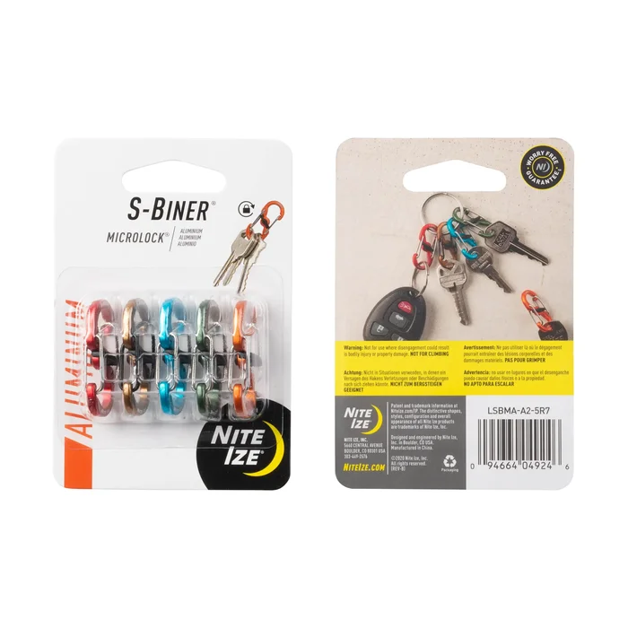 SPC19164 – Nite Ize Assortiment de 5 S-Biners Microlock aluminium