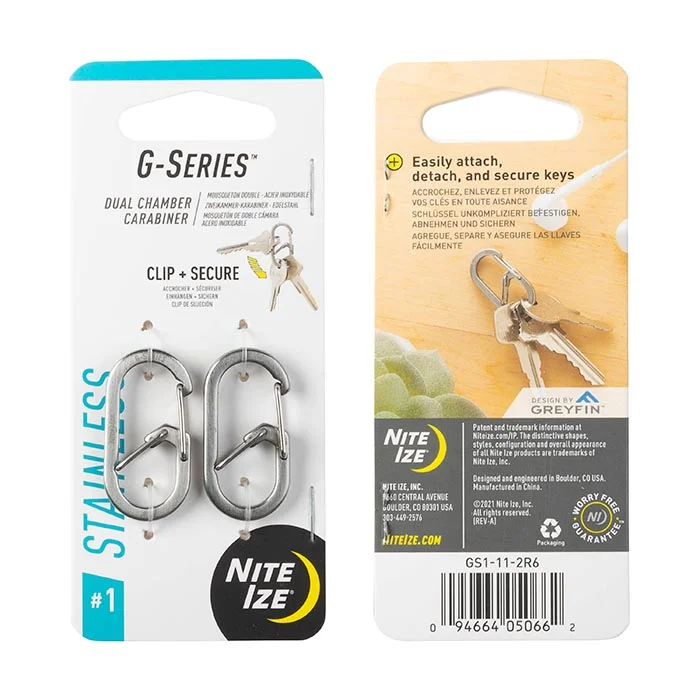SPC32674 – Nite Ize G-Series N° 1 pack de 2 argent