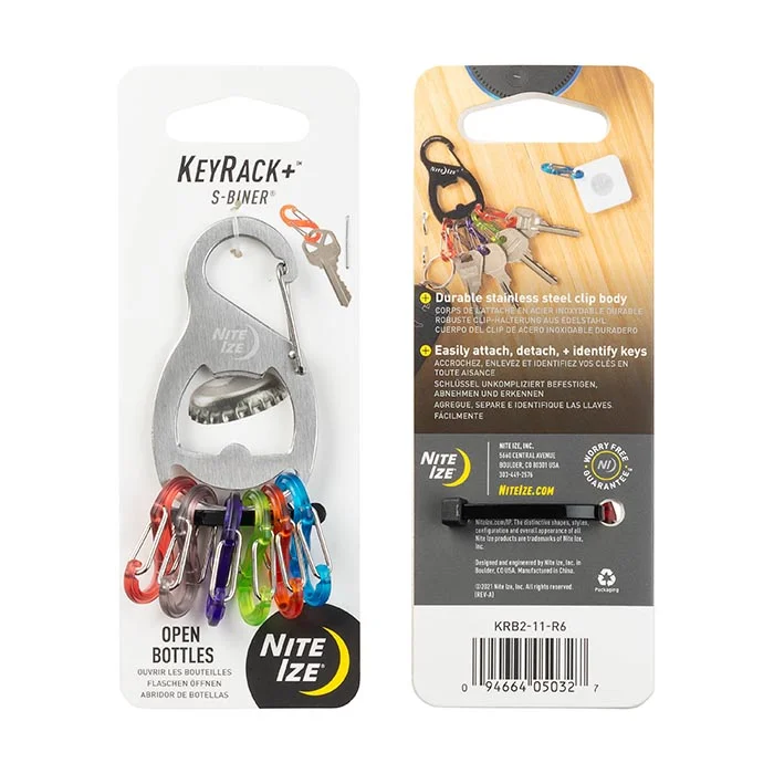 SPC32684 – Nite Ize Keyrack + S-Biner acier argent