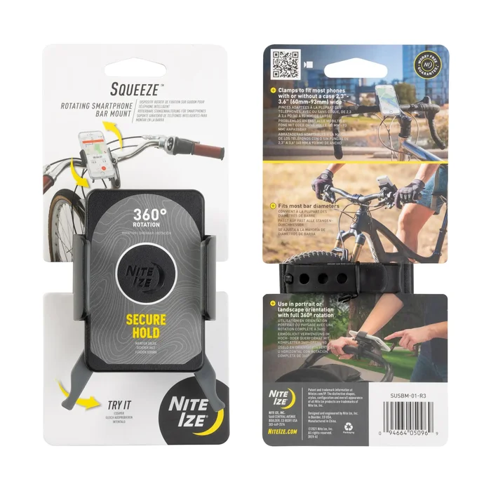 SPC33029 – Nite Ize Support téléphone rotatif noir pour guidon Squeeze