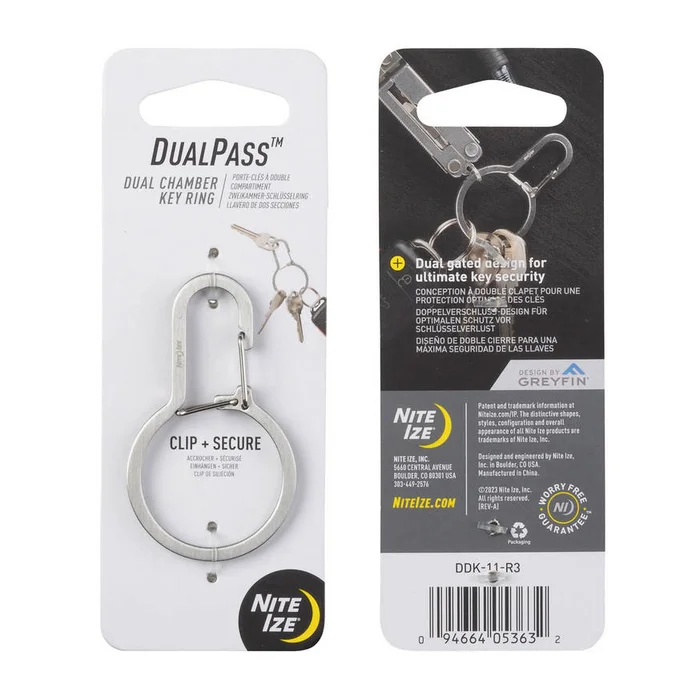 SPC39805 – Nite Ize Mousqueton double chambres Dualpass Acier