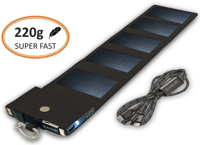 SSPHOTONB – SUNSLICE Batterie solaire pliante noire