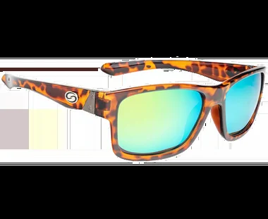 Strike King – Lunettes de soleil Pro monture écaille de tortue brillante verres miroir verts multicouches base ambre