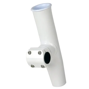 Support de canne à pêche réglable à montage central C.E. Smith – 1-1/4″ ou 1-5/16″ OD – Aluminium à revêtement en poudre blanc avec manchon et clé hexagonale