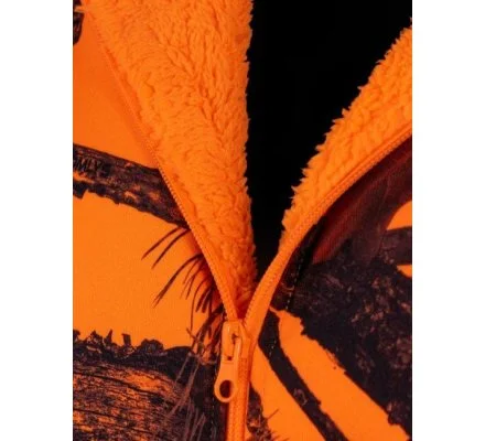 Sweat à capuche zippé camo orange TREELAND – Image 2