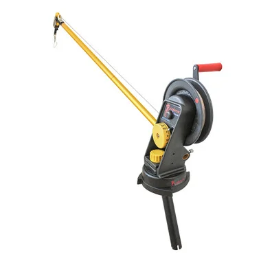 Système de downrigger manuel Troll-Master Seahorse avec flèche allongée, base pivotante et support à cardan
