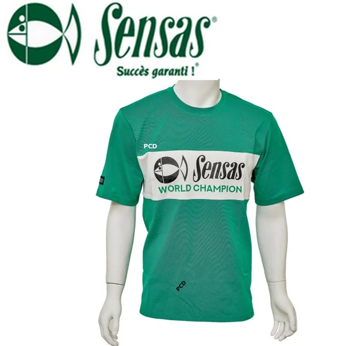 T-SHIRT MANCHES COURTES SENSAS FASHION CLUB VERT ET BLANC