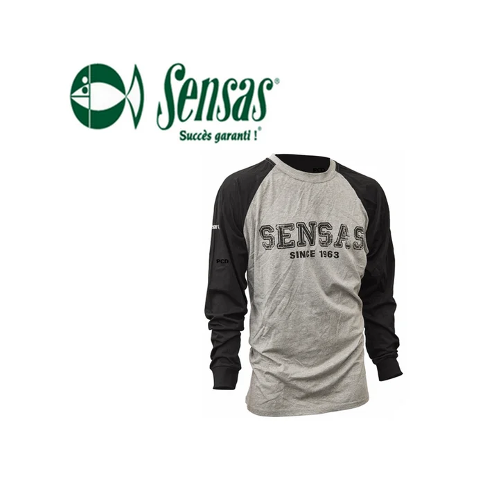T-SHIRT MANCHES LONGUES SENSAS GRIS ET NOIR