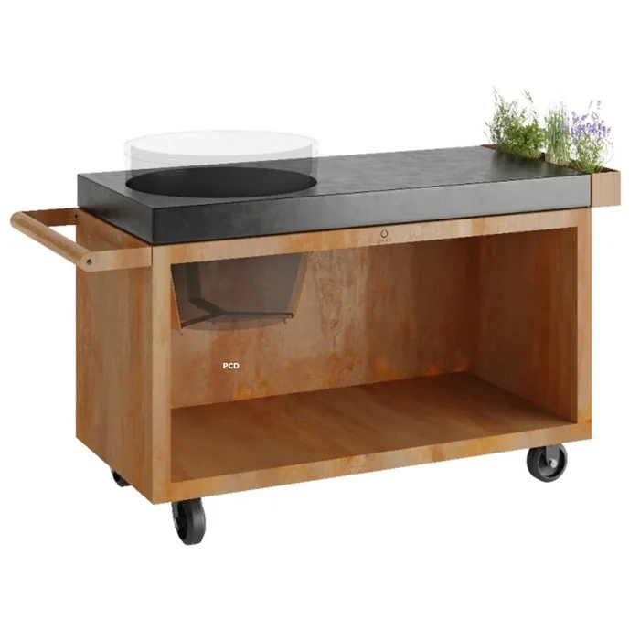 Table Corten 135 Pro Béton Ofyr Pour Kamado Big Green Egg